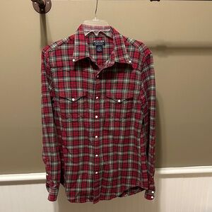 Polo by Ralph Lauren Red and Green Plaid Button-Down Shirt